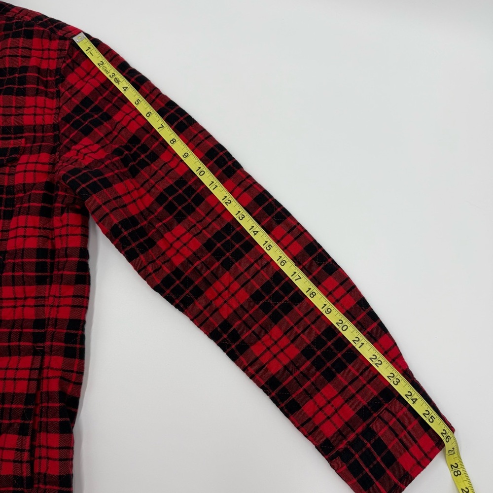 NWT Relwen Men’s Quilted Flannel Shirt Jacket Shacket Red Black Medium Large - Picture 13 of 15